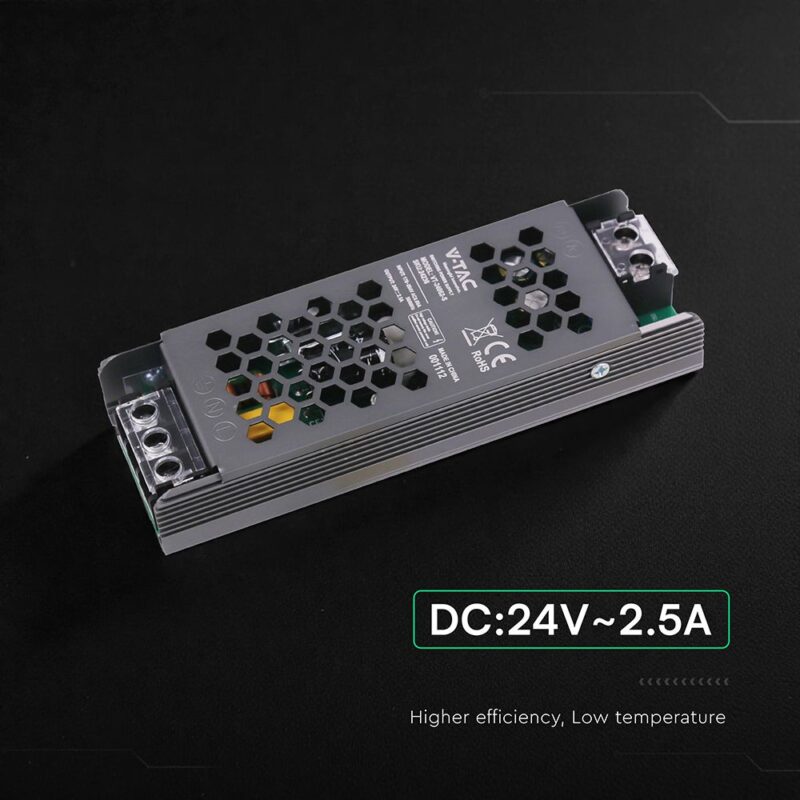 Τροφοδοτικό για LED 60W 24V IP20 Μεταλλικό V-TAC 24236VT