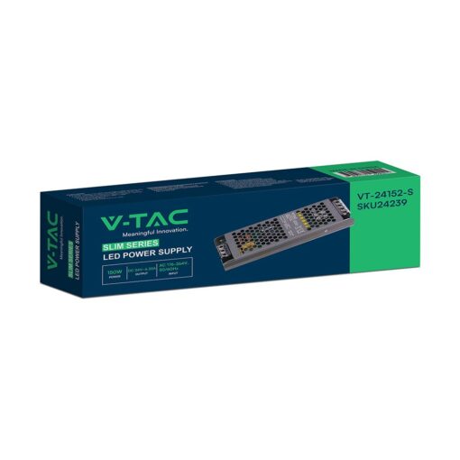 SLIM Power Supply – 150W 24V 6.25A IP20 V-TAC 24239VT