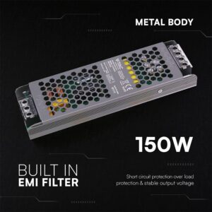 SLIM Power Supply – 150W 24V 6.25A IP20 V-TAC 24239VT