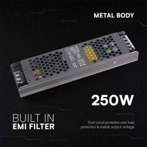 Τροφοδοτικό SLIM για LED 250W 24V 10.5A IP20 Μεταλλικό V-TAC 24241VT