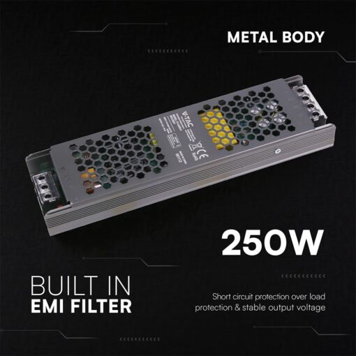 Τροφοδοτικό SLIM για LED 250W 24V 10.5A IP20 Μεταλλικό V-TAC 24241VT