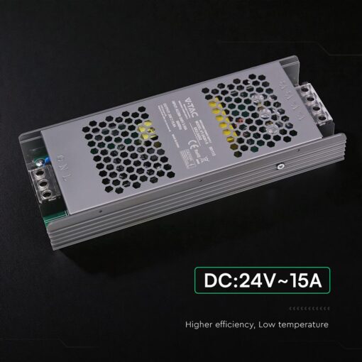 Τροφοδοτικό SLIM για LED 360W 24V 15A IP20 Μεταλλικό V-TAC 24242VT