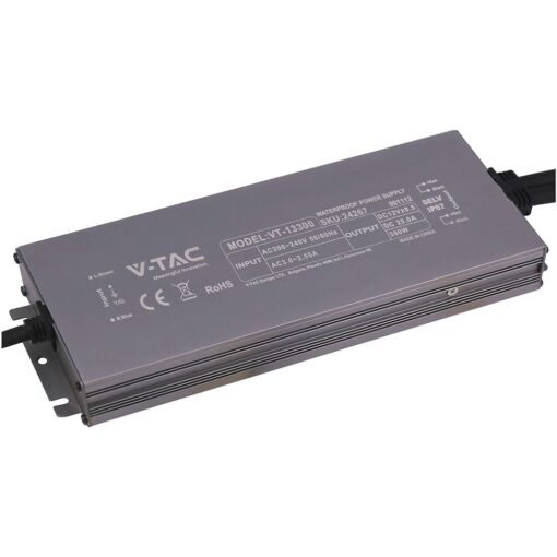Τροφοδοτικό V-TAC για LED 300W 24V 12.5A IP67 Αδιάβροχο Μεταλλικό 24248VT