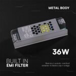 Τροφοδοτικό για LED 36W 12V IP20 Μεταλλικό V-TAC 24254VT
