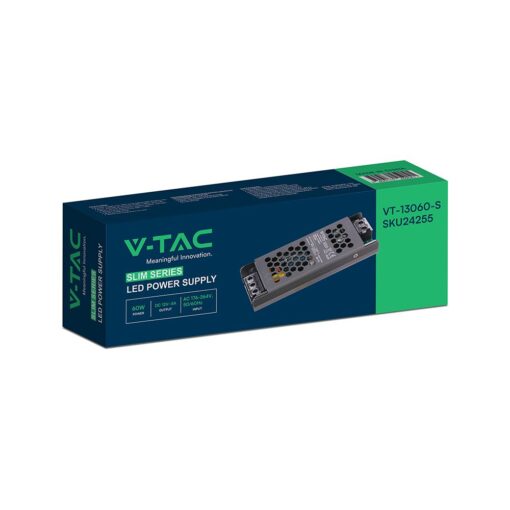 SLIM Power Supply – 60W 12V 5A IP20 V-TAC 24255VT