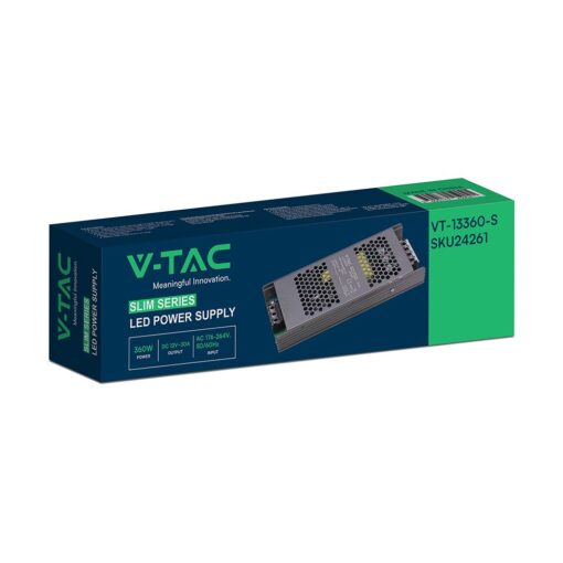 Τροφοδοτικό SLIM για LED 360W 24V 15A IP20 Μεταλλικό V-TAC 24261VT