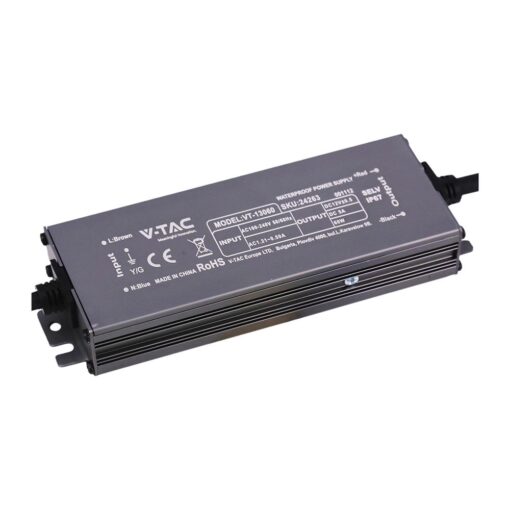 Τροφοδοτικό V-TAC για LED 60W 12V 5A IP67 Αδιάβροχο Μεταλλικό 24263VT