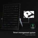 30W LED Ηλιακός Προβολέας Μαύρος CCT 3000lm IP65 με Ανιχνευτή Κίνησης & Τηλεχειριστήριο V-TAC 24277VT