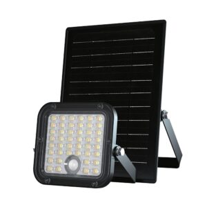 30W LED Ηλιακός Προβολέας Μαύρος CCT 3000lm IP65 με Ανιχνευτή Κίνησης & Τηλεχειριστήριο V-TAC 24277VT