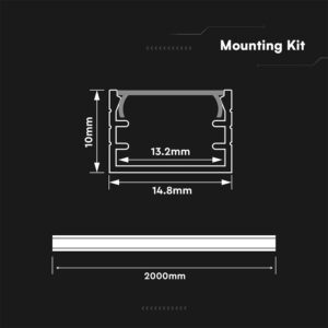 Προφίλ Αλουμινίου για LED Ταινίες με Οπάλ Κάλυμμα 2m V-TAC 15x10mm 24296VT
