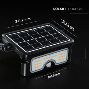 7W LED Ηλιακός Προβολέας Μαύρος CCT 900lm IP65 με Ανιχνευτή Κίνησης V-TAC 24341VT