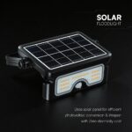 7W LED Ηλιακός Προβολέας Μαύρος CCT 900lm IP65 με Ανιχνευτή Κίνησης V-TAC 24341VT