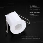 Χωνευτός Ανιχνευτής Κίνησης Λευκός V-TAC 5yrs Wty 24355VT