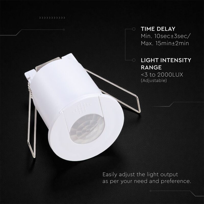 Χωνευτός Ανιχνευτής Κίνησης Λευκός V-TAC 5yrs Wty 24355VT