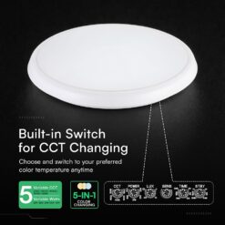 Πλαφονιέρα LED Στρογγυλή Φ360 V-TAC CREE Chip 20-40W με Αισθητήρα Κίνησης CCT IP65 6yrs Wty 24360VT