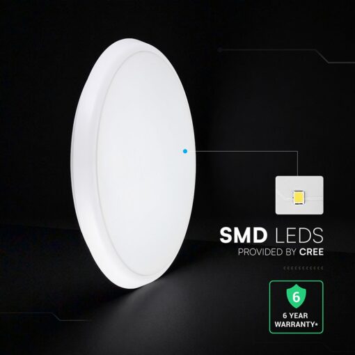 Πλαφονιέρα LED Στρογγυλή Φ360 V-TAC CREE Chip 20-40W με Αισθητήρα Κίνησης CCT IP65 6yrs Wty 24360VT