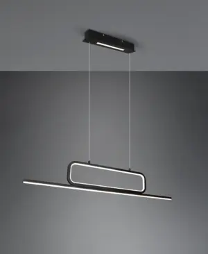 Κρεμαστό Φωτιστικό Trio Lighting  LED 38W Μαύρο Ματ Μεταλλικό Step Dimmable 4500lm  3000K – 327210332