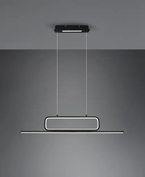 Κρεμαστό Φωτιστικό Trio Lighting  LED 38W Μαύρο Ματ Μεταλλικό Step Dimmable 4500lm  3000K – 327210332