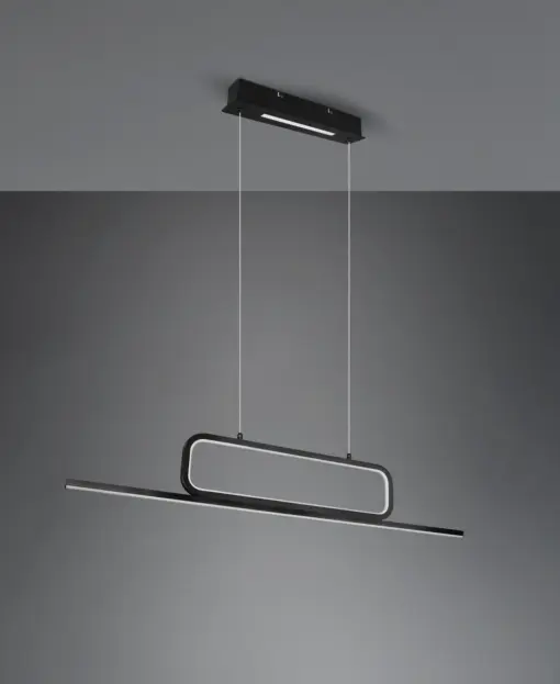 Κρεμαστό Φωτιστικό Trio Lighting  LED 38W Μαύρο Ματ Μεταλλικό Step Dimmable 4500lm  3000K – 327210332