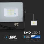 LED Προβολέας 10W V-TAC Samsung Chip Μαύρος Αδιάβροχος IP65 Φυσικό Λευκό 4000K – 425