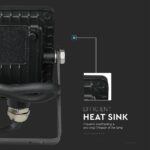 LED Προβολέας 10W V-TAC Samsung Chip Μαύρος Αδιάβροχος IP65 Φυσικό Λευκό 4000K – 425