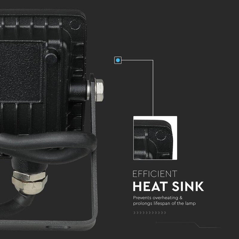 LED Προβολέας 10W V-TAC Samsung Chip Μαύρος Αδιάβροχος IP65 Φυσικό Λευκό 4000K – 425