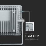 LED Προβολέας 20W V-TAC PRO Samsung Chip Μαύρος 100° 1600lm Γκρι Αδιάβροχος IP65 Θερμό Λευκό 3000K – 445