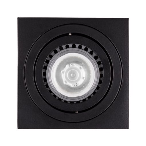 GloboStar® AKIRA 60621 Επιφανειακό Κινούμενο Τετράγωνο Φωτιστικό Σποτ Αλουμινίου με Ντουί GU10 AC 220-240V IP44 Μ8 x Π8 x Υ10cm – Μαύρο – 5 Years Warranty