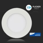 LED Panel Στρογγυλό Χωνευτό Λευκό 12W V-TAC PRO Samsung Chip 120° 1000lm Ø170 Φυσικό Λευκό 4000K – 713