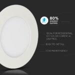 LED Panel Στρογγυλό Χωνευτό Λευκό 12W V-TAC PRO Samsung Chip 120° 1000lm Ø170 Φυσικό Λευκό 4000K – 713
