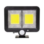 GLOBOSTAR® ZETA 71461 Προβολέας με Ανιχνευτή PIR / Αισθητήρα Κίνησης LED 20W 1000lm 120° DC 5V με Φωτοβολταϊκό Panel 5V 1W & Επαναφορτιζόμενη Μπαταρία Li-ion 3.2V 2400mAh Αδιάβροχο IP65 Ψυχρό Λευκό 6000K – Sanan COB Chip – Μαύρο – Μ15 x Π3.5 x Υ13cm – 2 Χρόνια Εγγύηση