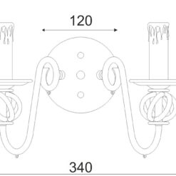 Φωτιστικό Απλίκα 2ΧΕ14 Μεταλλικό Μαύρο 2xΕ14 ACA DECOR – DLA1922