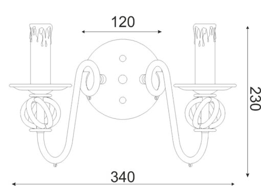 Φωτιστικό Απλίκα 2ΧΕ14 Μεταλλικό Μαύρο 2xΕ14 ACA DECOR – DLA1922