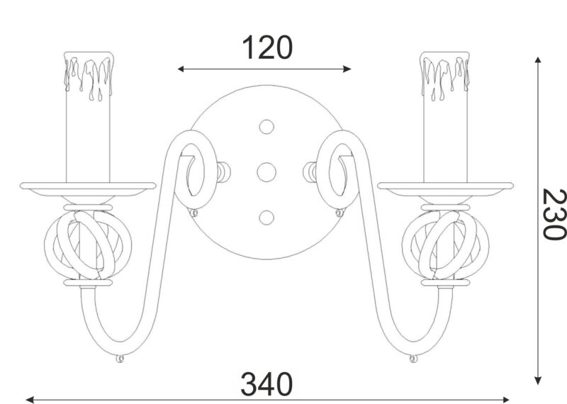 Φωτιστικό Απλίκα 2ΧΕ14 Μεταλλικό Μαύρο 2xΕ14 ACA DECOR – DLA1922