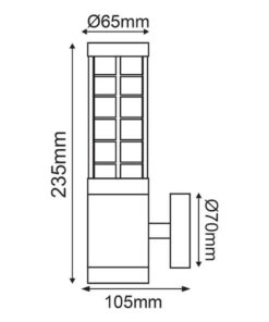 Επιτοίχιο φανάρι Ε27 εξωτερικού χώρου αλουμινίου σε μπρούτζινο χρώμα Aca HI8362GB