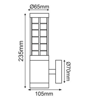 Επιτοίχιο φανάρι Ε27 εξωτερικού χώρου αλουμινίου σε μπρούτζινο χρώμα Aca HI8362GB