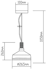 Κρεμαστό Φωτιστικό Οροφής Καμπάνα 1xE27 ø290 Τσιμέντο Γκρι V-TAC 3854