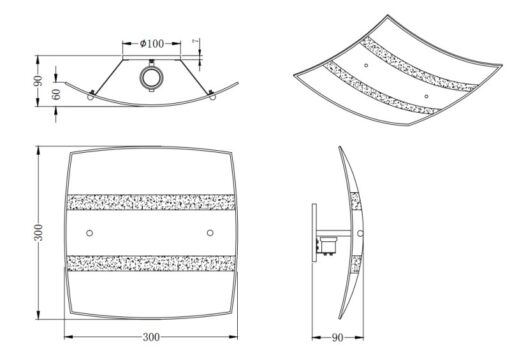 Πλαφονιέρα Ορροφής Τετράγωνη 30x30cm Trio Lighting NIKOSIA 1xE27 Χρυσό & Λευκό Γυαλί  608700179