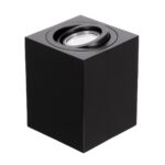 GloboStar® AKIRA 60621 Επιφανειακό Κινούμενο Τετράγωνο Φωτιστικό Σποτ Αλουμινίου με Ντουί GU10 AC 220-240V IP44 Μ8 x Π8 x Υ10cm – Μαύρο – 5 Years Warranty