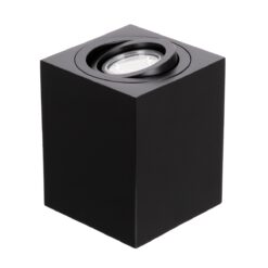 GloboStar® AKIRA 60621 Επιφανειακό Κινούμενο Τετράγωνο Φωτιστικό Σποτ Αλουμινίου με Ντουί GU10 AC 220-240V IP44 Μ8 x Π8 x Υ10cm – Μαύρο – 5 Years Warranty