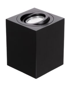 GloboStar® AKIRA 60621 Επιφανειακό Κινούμενο Τετράγωνο Φωτιστικό Σποτ Αλουμινίου με Ντουί GU10 AC 220-240V IP44 Μ8 x Π8 x Υ10cm – Μαύρο – 5 Years Warranty
