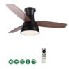 Ανεμιστήρας Οροφής FANRX44041B – 3 Ξύλινα Πτερύγια – 22W LED CCT – Τηλεχειριστήριο – 6 Ταχύτητες – Μαύρο Ματ ACA