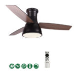 Ανεμιστήρας Οροφής FANRX44041B – 3 Ξύλινα Πτερύγια – 22W LED CCT – Τηλεχειριστήριο – 6 Ταχύτητες – Μαύρο Ματ ACA