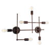 GloboStar® PIPING 00665 Vintage Επιτοίχιο Φωτιστικό Πολύφωτο 6 x E27 IP20 Χάλκινο Μέταλλο – Μ66 x Π9.5 x Υ49cm