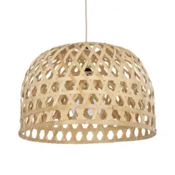 GLOBOSTAR® MANGEA 00716 Boho Κρεμαστό Φωτιστικό Οροφής με Ντουί 1 x E27 AC 220-240V IP20 - Μπεζ - Μ50 x Π50 x Υ35cm