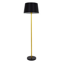GLOBOSTAR® CEDAR 00829 Μοντέρνο Επιδαπέδιο Φωτιστικό με Ντουί 1 x E27 AC 220-240V IP20 - Μαύρο & Χρυσό - Μ40 x Π40 x Υ148cm