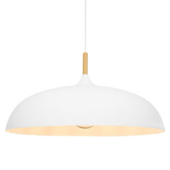 GLOBOSTAR® VALLETE 00837 Μοντέρνο Κρεμαστό Φωτιστικό Οροφής με Ντουί 1 x E27 AC 220-240V IP20 - Λευκό & Μπεζ - Μ60 x Π60 x Υ35cm