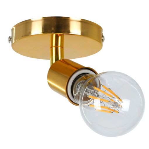 GLOBOSTAR® SARA 00845 Μοντέρνο Φωτιστικό Οροφής με Ντουί 1 x E27 AC 220-240V IP20 – Χρυσό – Μ10 x Π10 x Υ10.3cm
