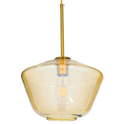 GLOBOSTAR® AMARIS 00870 Μοντέρνο Κρεμαστό Φωτιστικό Οροφής με Ντουί 1 x E27 AC 220-240V IP20 - Χρυσό Πλατίνα & Μελί - Μ30 x Π30 x Y22cm
