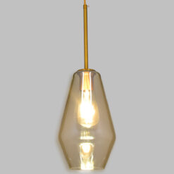 Alternative view of GLOBOSTAR® AMARIS 00871 Μοντέρνο Κρεμαστό Φωτιστικό Οροφής με Ντουί 1 x E27 AC 220-240V IP20 - Χρυσό Πλατίνα & Μελί - Μ17 x Π17 x Υ30cm